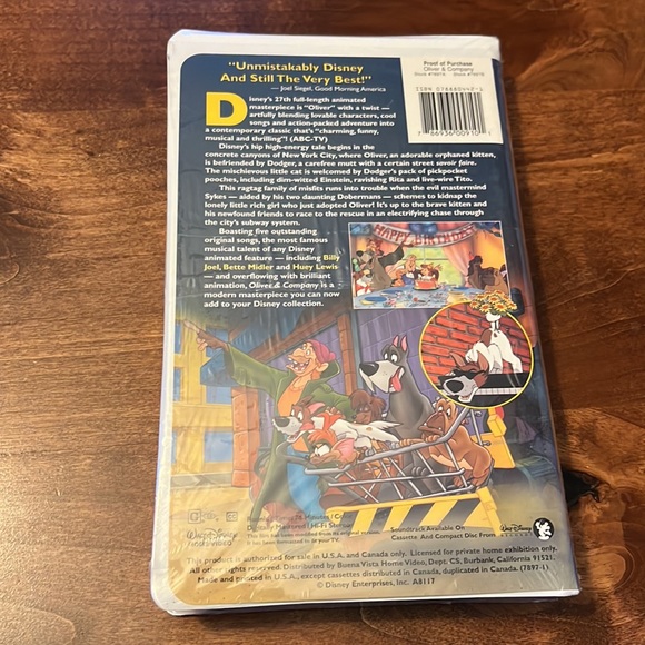 Sealed - Oliver and Company VHS Disney Movie - Brand New - Picture 6 of 7